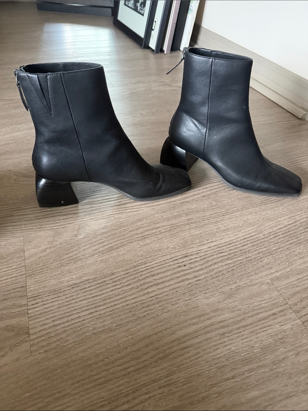 Paolo Black Square-Toe Ankle Boots - Picture 2 of 4